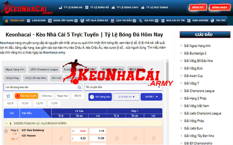 Keonhacai trang chuyên cập nhật tỷ lệ kèo nhà cái